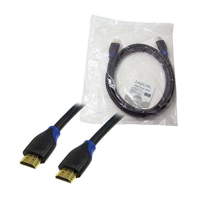 LogiLink Cable HDMI 2.0 de 2 m, 4K 60Hz, Negro
