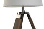 DKD Home Decor Lámpara Sobremesa Loft Marrón Blanco Madera Algodón Trípode 36 x 60 x 36 cm