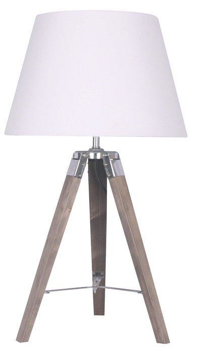 DKD Home Decor Lámpara Sobremesa Loft Marrón Blanco Madera Algodón Trípode 36 x 60 x 36 cm DKD Home Decor Lámpara Sobremesa Loft Marrón Blanco Madera Algodón Trípode 36 x 60 x 36 cm