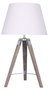 DKD Home Decor Lámpara Sobremesa Loft Marrón Blanco Madera Algodón Trípode 36 x 60 x 36 cm