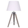 DKD Home Decor Lámpara de Sobremesa Trípode de Madera y Algodón