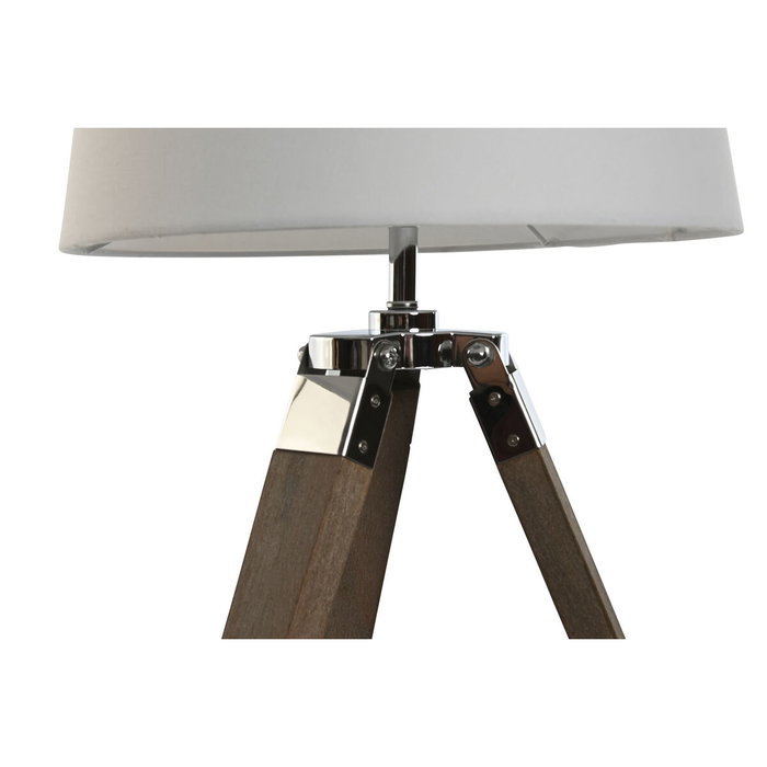 DKD Home Decor Lámpara de Sobremesa Trípode de Madera y Algodón