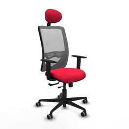 PIQUERAS Y CRESPO Silla de oficina Zulema con mecanismo Sincro/Traslack, Rojo y Gris