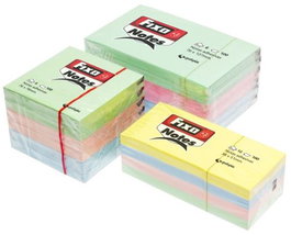 FIXO Pack de 6 Blocs de Notas Adhesivas Pastel 76x76 mm