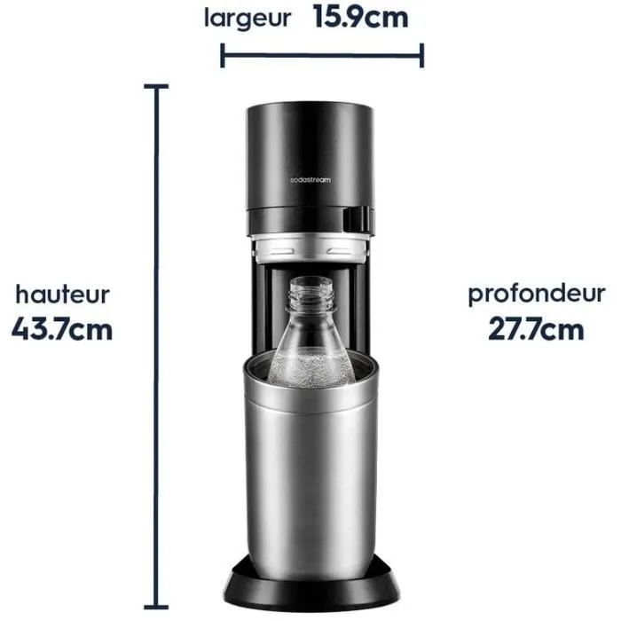 Sodastream SOD7290119792979 Máquina de Agua con Gas DUO Black con 2 Jarras de Cristal y 1 Recarga de Gas de 60L