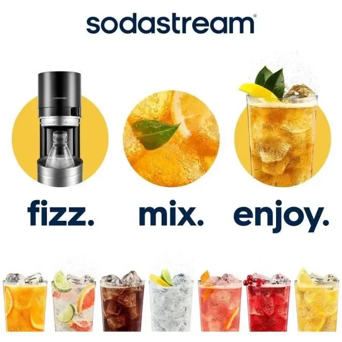 Sodastream SOD7290119792979 Máquina de Agua con Gas DUO Black con 2 Jarras de Cristal y 1 Recarga de Gas de 60L