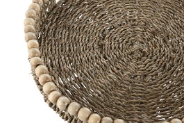 DKD Home Decor Centro de Mesa Seagrass y Madera Natural 33x33x18,5 cm