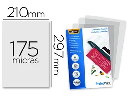 Funda Plastificar Fellowes Brillo 216X303 (A4) 175Μ Paquete De 100