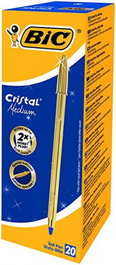 BIC Cristal Celebrate Bolígrafo Retráctil Oro con Escritura Azul 0,4 mm