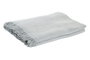 DKD Home Decor Plaid Basicos 250 x 150 cm (2 Unidades) Azul Blanco Poliéster Algodón Reciclado Hecho a Mano con Flecos