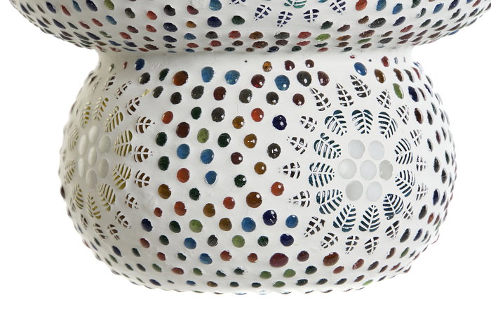 DKD Home Decor Lámpara Sobremesa Sufla Shabby Multicolor Blanco 18 x 23 x 18 cm