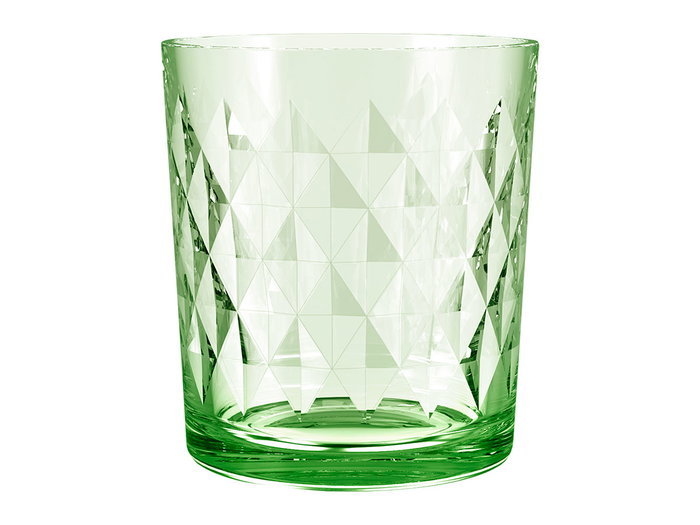Vivalto - Vaso de Vidrio Diamante de 360 ml, Surtido de 6 Colores (Amarillo, Azul, Naranja, Morado, Rosa, Verde), Dimensiones 8.5x10x8.5 cm (Set de 24)
