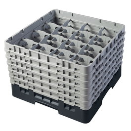 CAMBRO Cesta de lavado 16 comp. 6 alturas Negro