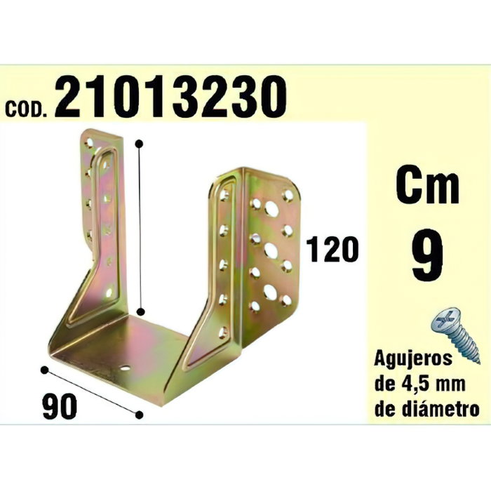WOLFPACK LINEA PROFESIONAL Soporte Para Madera Alas Exteriores Bicromatado 90 mm WOLFPACK LINEA PROFESIONAL Soporte Para Madera Alas Exteriores Bicromatado 90 mm