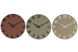 DKD Home Decor Reloj de Pared Surtido de 3 Unidades Símil Piedra