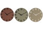 DKD Home Decor Reloj de Pared Surtido de 3 Unidades Símil Piedra