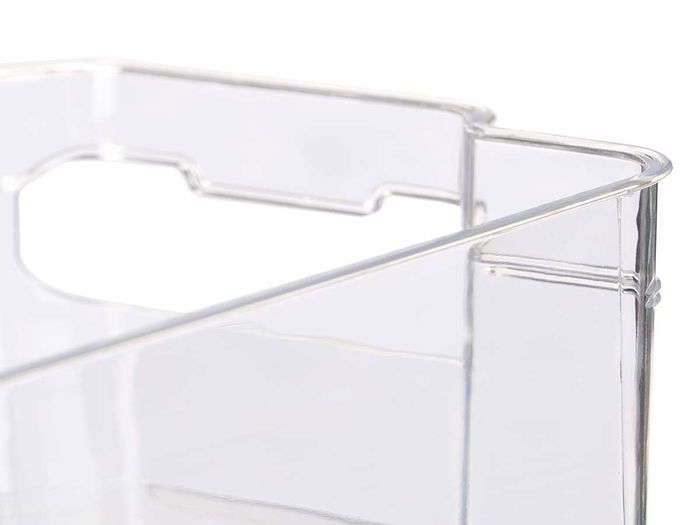 Kinvara Set 3 Bandejas Organizadoras Transparentes para Nevera de Plástico (PS) - Medidas: 37x21.5x11 cm, 34x19x9.5 cm, 31.5x15.5x9 cm (Set de 4)