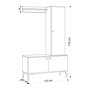 Hanah Home Recibidor Roble y Negro 110x175x40 cm Estilo Industrial Escandinavo
