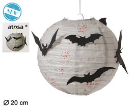 atosa Farolillo de Papel Colgante Halloween Murciélagos 20 cm de Diámetro