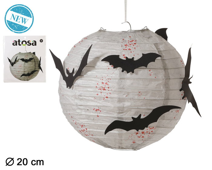 atosa Farolillo de Papel Colgante Halloween Murciélagos 20 cm de Diámetro atosa Farolillo de Papel Colgante Halloween Murciélagos 20 cm de Diámetro