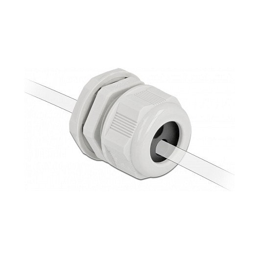 DeLOCK Prensaestopas PG21 para dos cables redondos, Gris