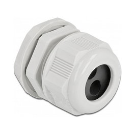 DeLOCK Prensaestopas PG21 para dos cables redondos, Gris
