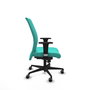 PIQUERAS Y CRESPO Silla Albacete confidente con mecanismo Sincro, Similpiel Turquesa, Brazos 1D, Ruedas 65 mm