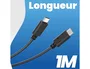 TNB Cable USB-C a USB-C de 1 metro, Negro