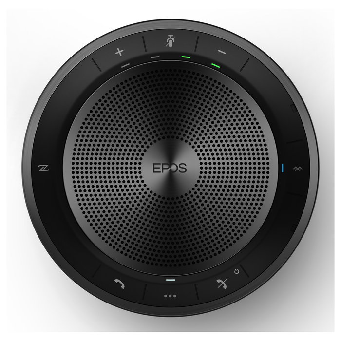EPOS Expand 40+ Altavoz Bluetooth Teleconferencias Universal, Negro/Gris, USB-C, Bluetooth 5.0, Micrófono Mudo, 18h Batería, Certificado Google Meet, Incluye BTD 800