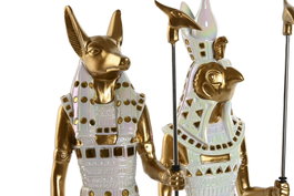 DKD Home Decor Figura de Resina Egipcia Colección Ra - Pack de 2