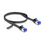 DeLOCK Cable de parcheo plano Cat.6A RJ45 macho a macho 0,5 m negro