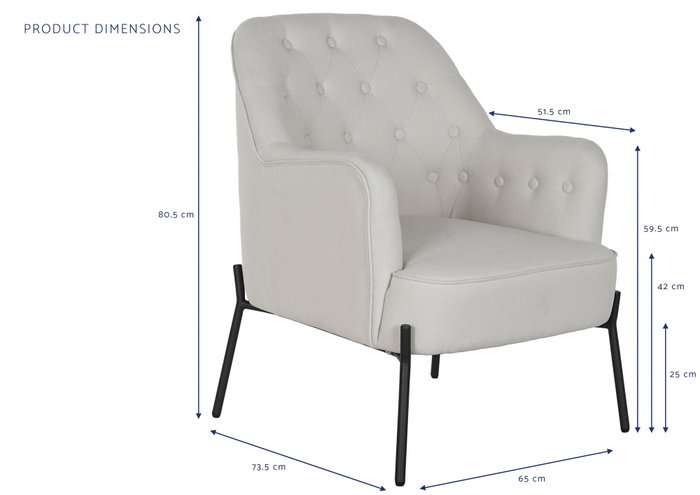 DKD Home Decor Sillón Beige y Negro 73 x 79.5 x 65 cm Poliester Metal DKD Home Decor Sillón Beige y Negro 73 x 79.5 x 65 cm Poliester Metal