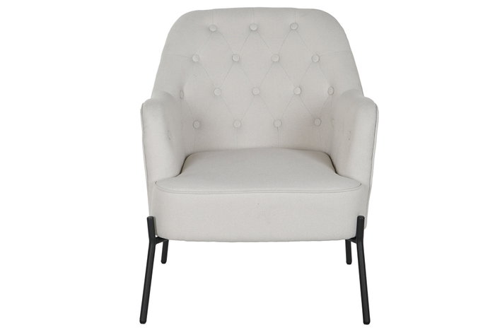 DKD Home Decor Sillón Beige y Negro 73 x 79.5 x 65 cm Poliester Metal DKD Home Decor Sillón Beige y Negro 73 x 79.5 x 65 cm Poliester Metal