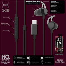 SAMI Pro Auriculares Inalámbricos con Conector USB Tipo C, Negro