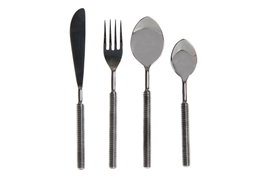 DKD Home Decor Set de Cubertería de 16 Piezas en Inox Plateado