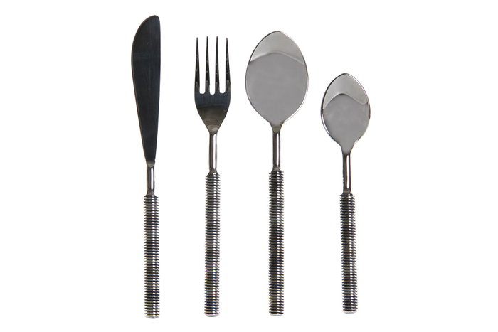 DKD Home Decor Set de Cubertería de 16 Piezas en Inox Plateado DKD Home Decor Set de Cubertería de 16 Piezas en Inox Plateado