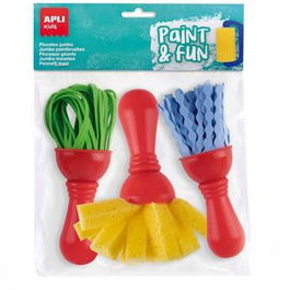 Apli Pinceles Paint&Fun Maxi Goma Eva Y Esponja Paint & Fun C-Surtidos Bolsa 3 Ud