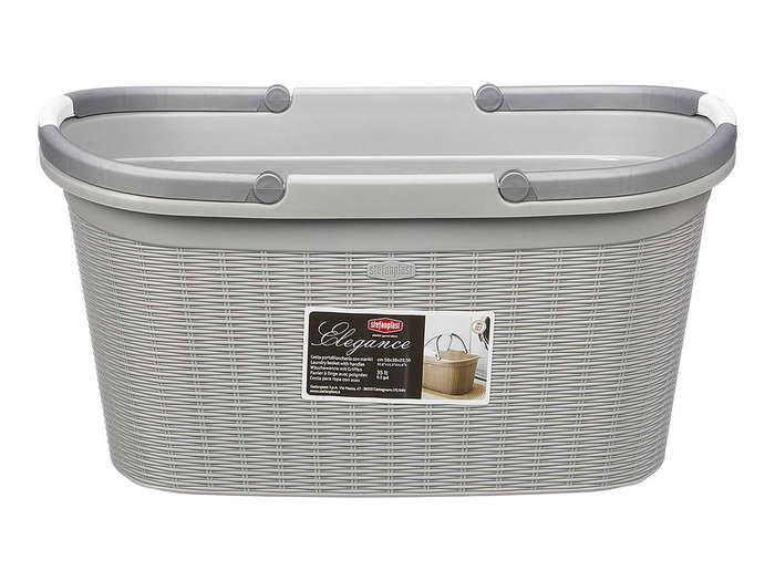 STEFANPLAST Cesto para ropa Elegance con asas, Gris claro