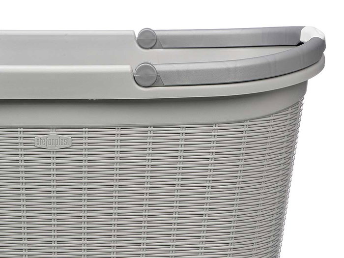 STEFANPLAST Cesto para ropa Elegance con asas, Gris claro