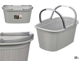 STEFANPLAST Cesto para ropa Elegance con asas, Gris claro