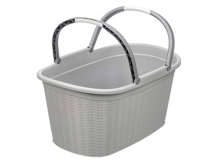 STEFANPLAST Cesto para ropa Elegance con asas, Gris claro