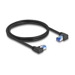 DeLOCK Cable de red RJ45 Cat.6A S/FTP angulado 1 m negro