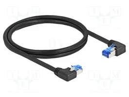 DeLOCK Cable de red Cat.6A S/FTP 1 m con conectores angulados negro