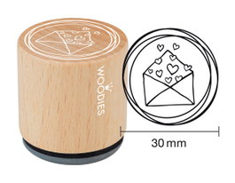 Woodies Sello de madera y caucho con corazones 33x30mm