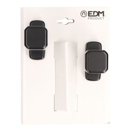 Edm Juego Pomo Recuperable 6807 Aluminio Negro 37x83x69mm Distancia Maxima Entre Pomos 39mm