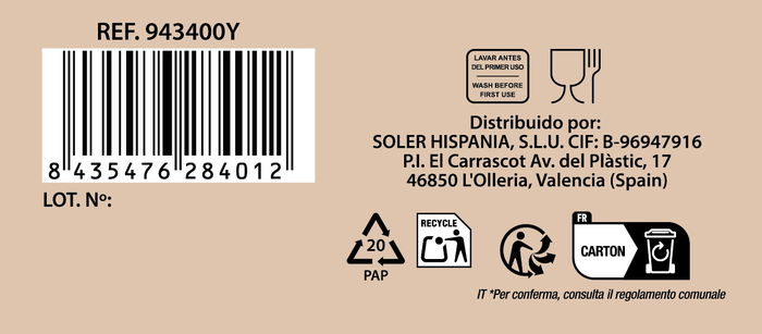La Mediterranea Set 6 Vasos 250 cc "Talco Aros" (8 Cajas)