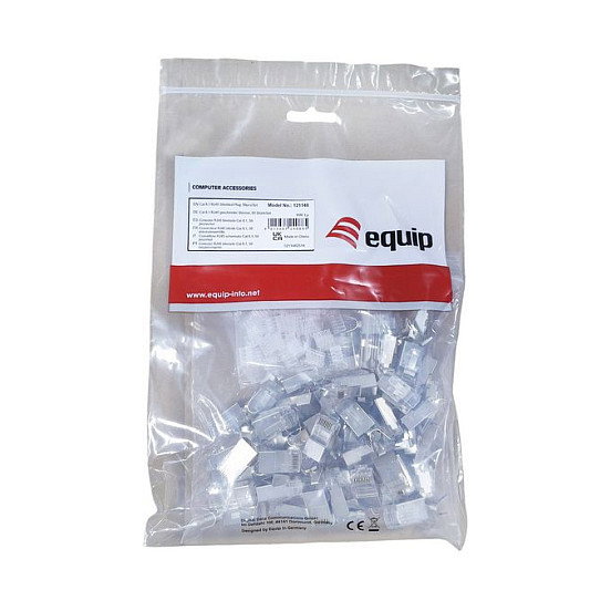 Equip Conectores RJ45 Cat8.1 Blindados, Set de 50 unidades, Plata Equip Conectores RJ45 Cat8.1 Blindados, Set de 50 unidades, Plata