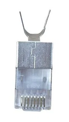Equip 121148 Conector RJ45 Macho Cat8.1 Blindado para Cable de Red de 24 AWG, Color Plata, Chapado en Oro, Pack de 50 Unidades