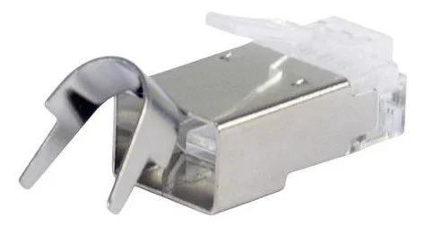 Equip 121148 Conector RJ45 Macho Cat8.1 Blindado para Cable de Red de 24 AWG, Color Plata, Chapado en Oro, Pack de 50 Unidades