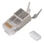 Equip 121148 Conector RJ45 Macho Cat8.1 Blindado para Cable de Red de 24 AWG, Color Plata, Chapado en Oro, Pack de 50 Unidades